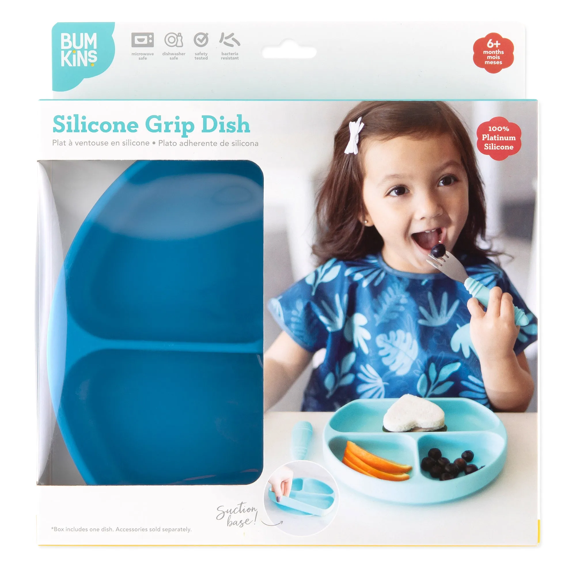 Silicone Grip Dish: Dark Blue