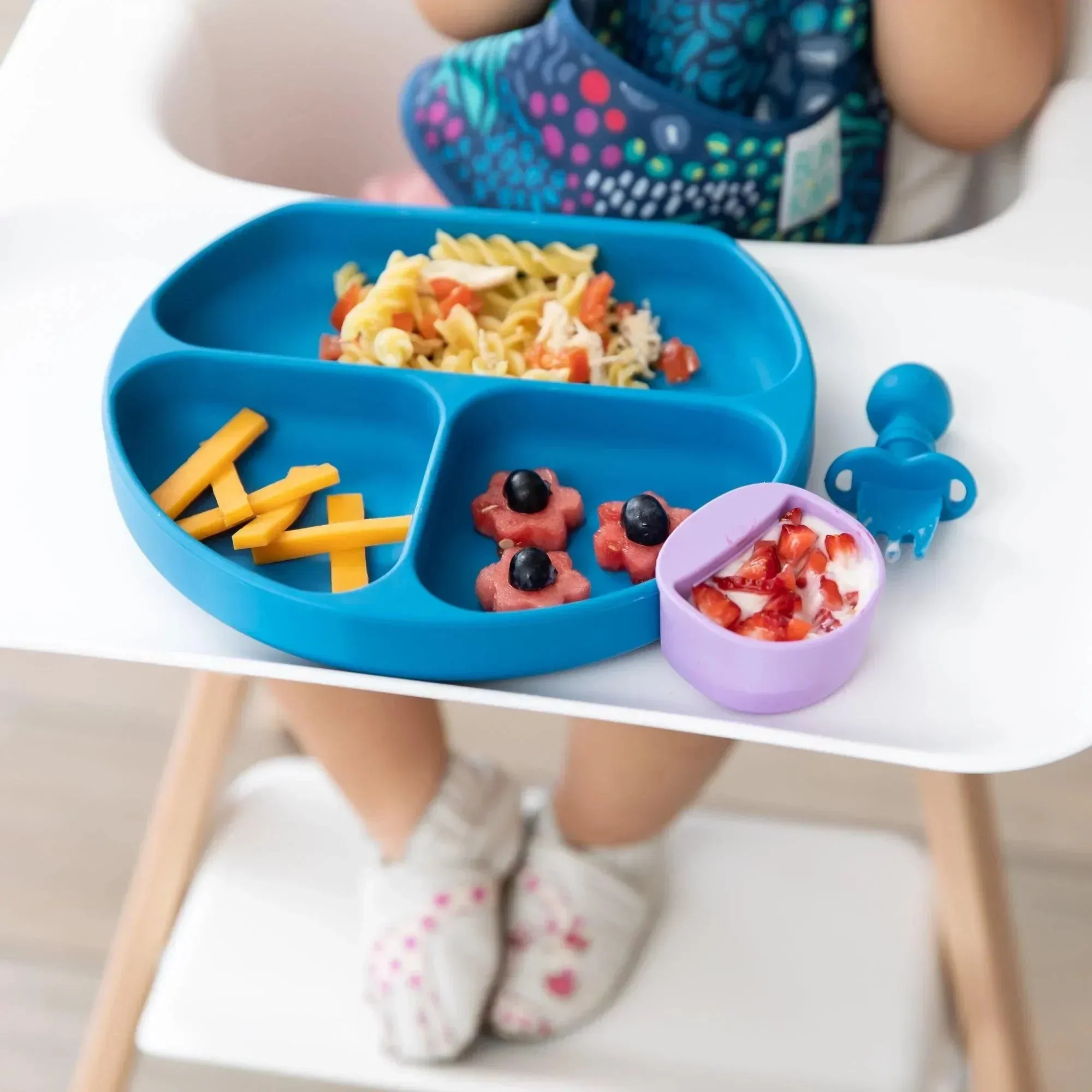 Silicone Grip Dish: Dark Blue