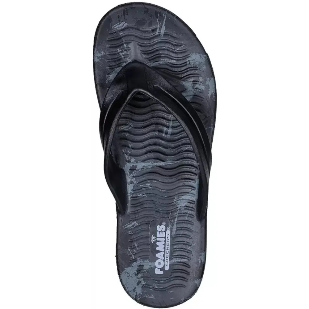 SKECHERS Men's Sand Bar Hide Out Slipper (Black)