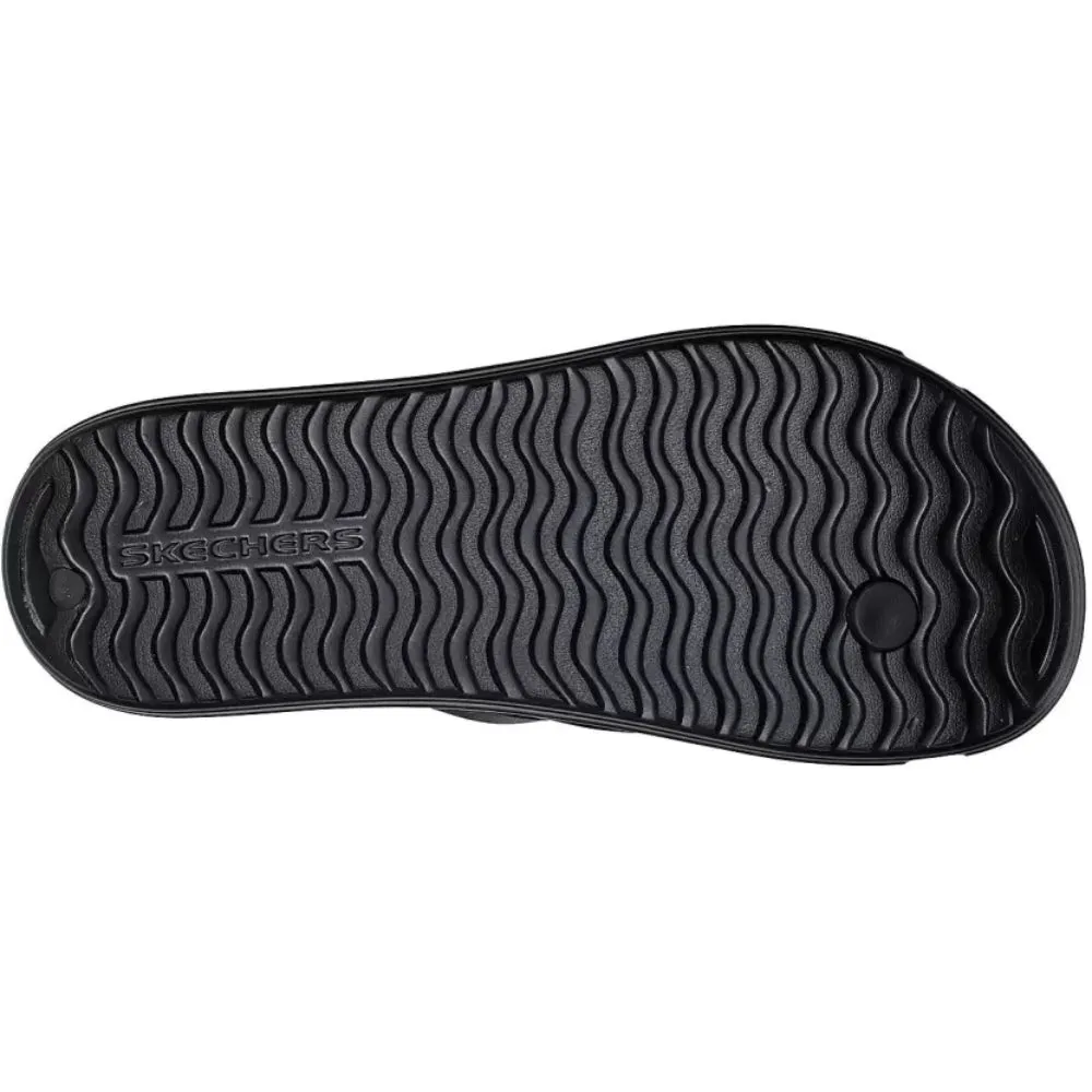 SKECHERS Men's Sand Bar Hide Out Slipper (Black)