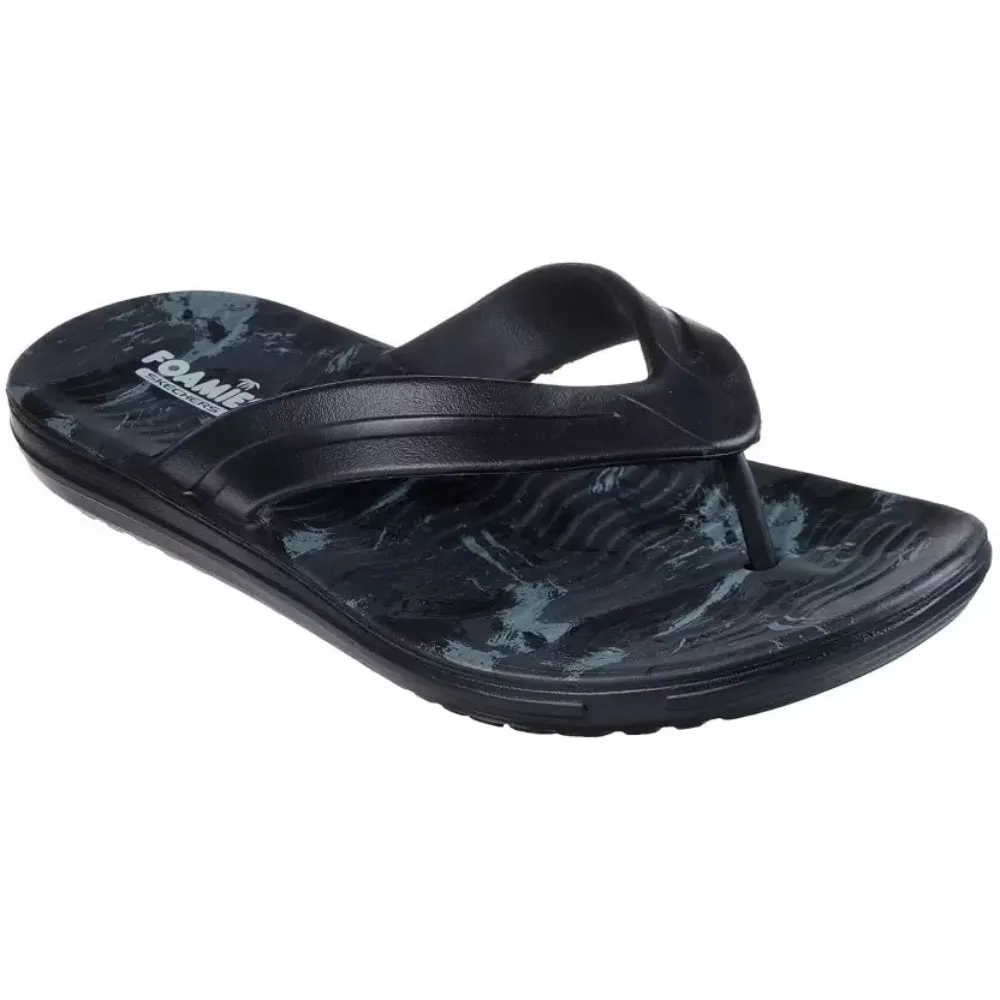 SKECHERS Men's Sand Bar Hide Out Slipper (Black)