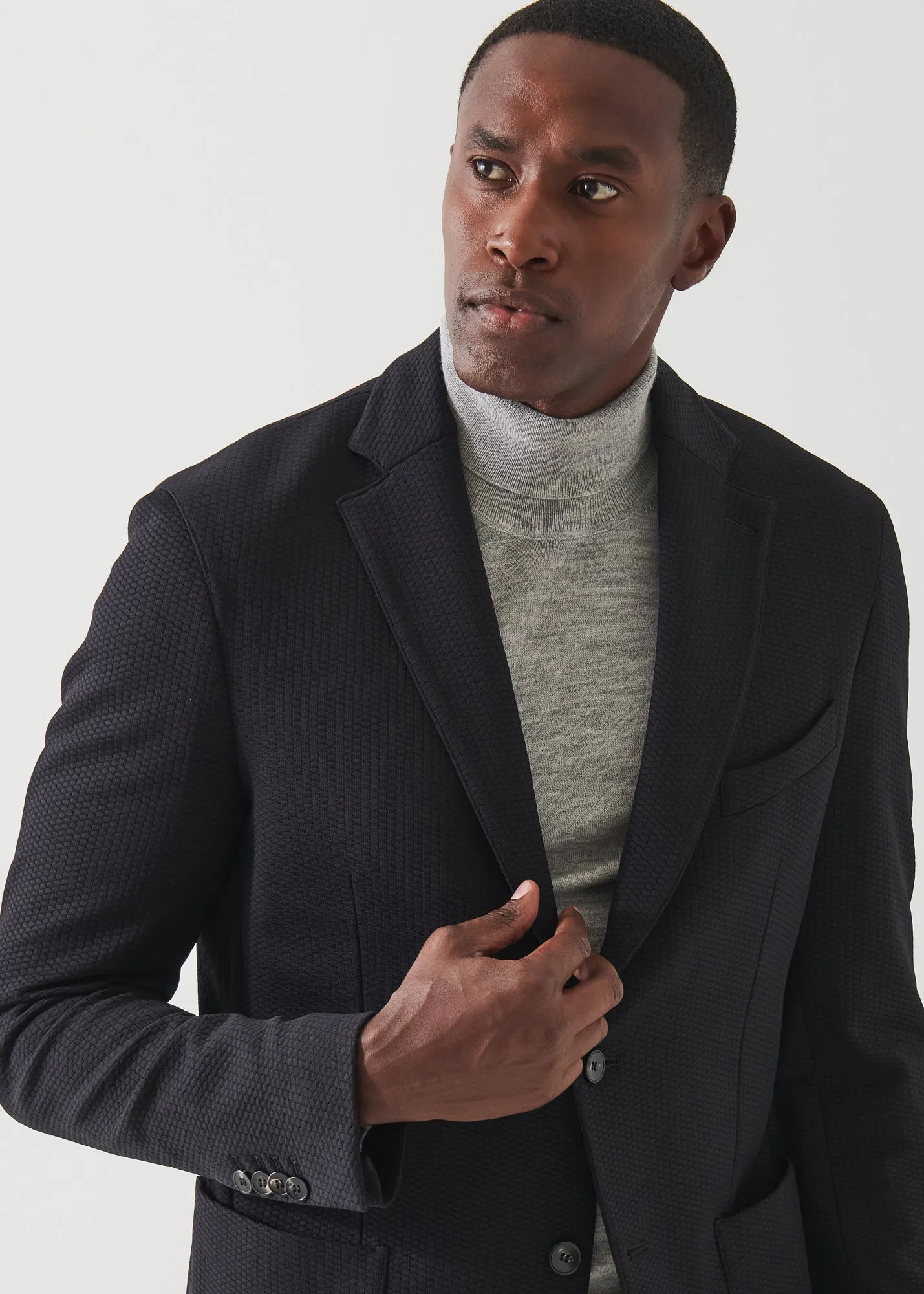 TEXTURED NYLON TWO-BUTTON BLAZER