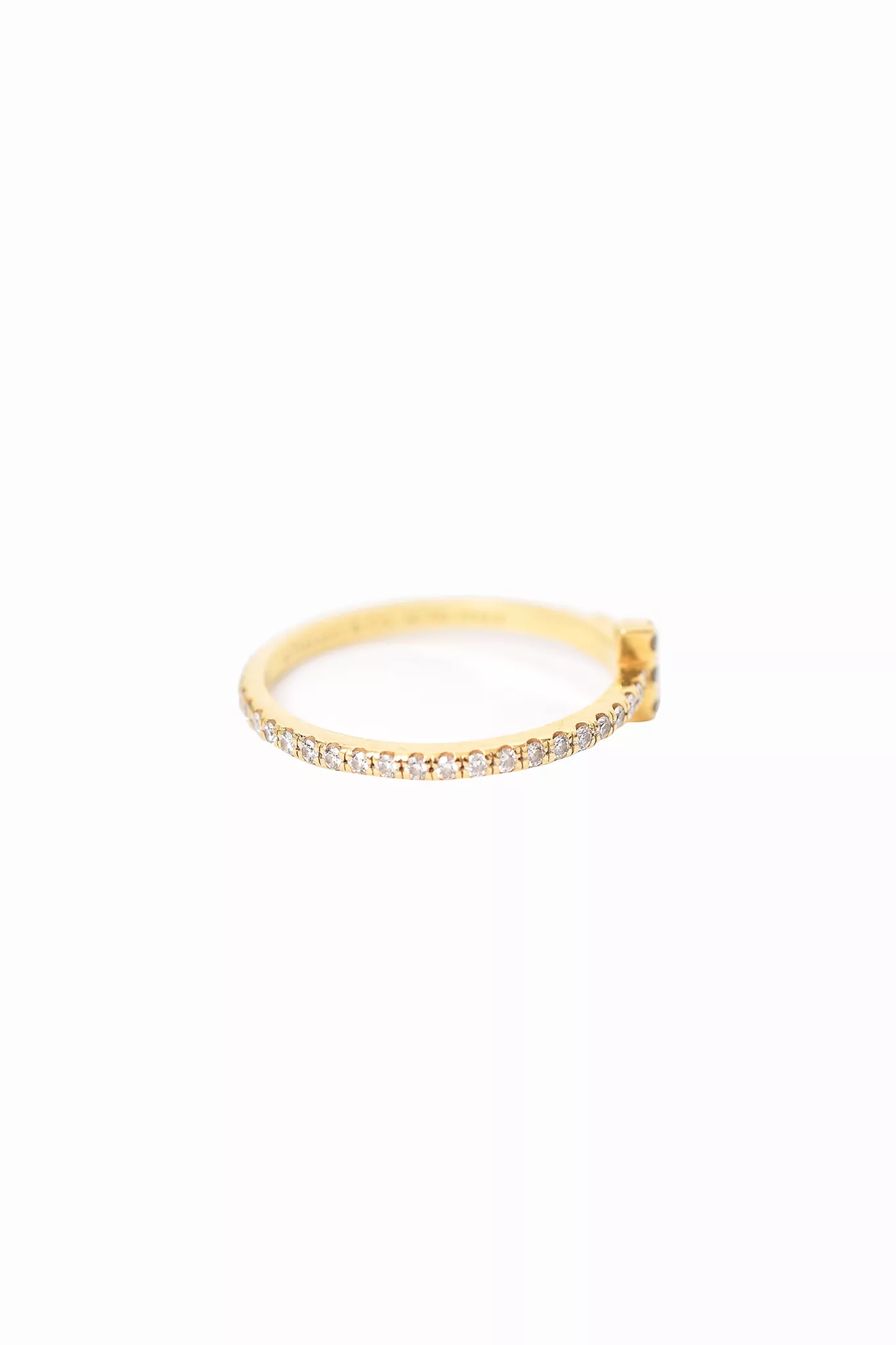 Tiffany & Co. 18K Yellow Gold T Diamond Ring sz 4 (As Is)