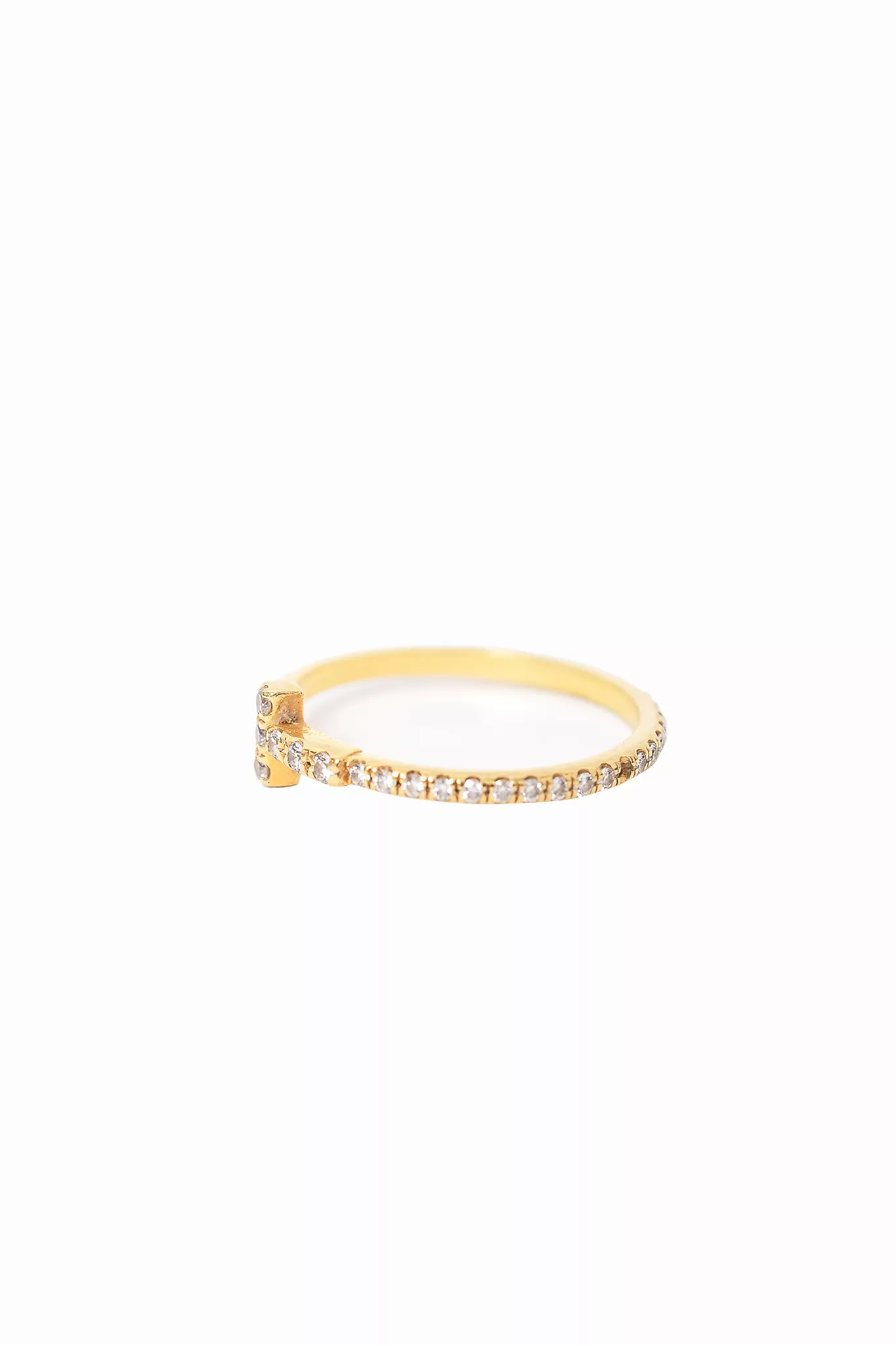 Tiffany & Co. 18K Yellow Gold T Diamond Ring sz 4 (As Is)