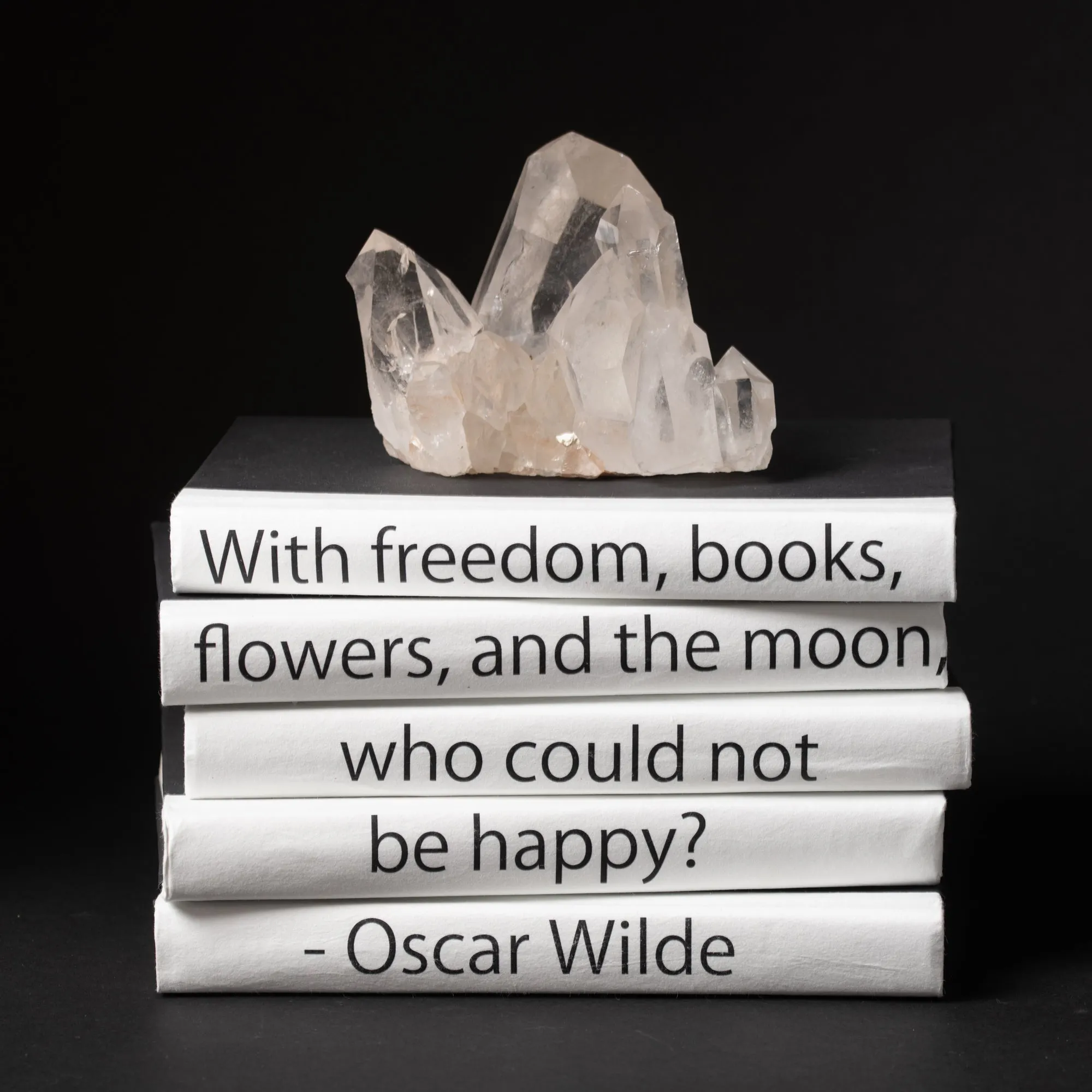 With Freedom Quote Book Stack