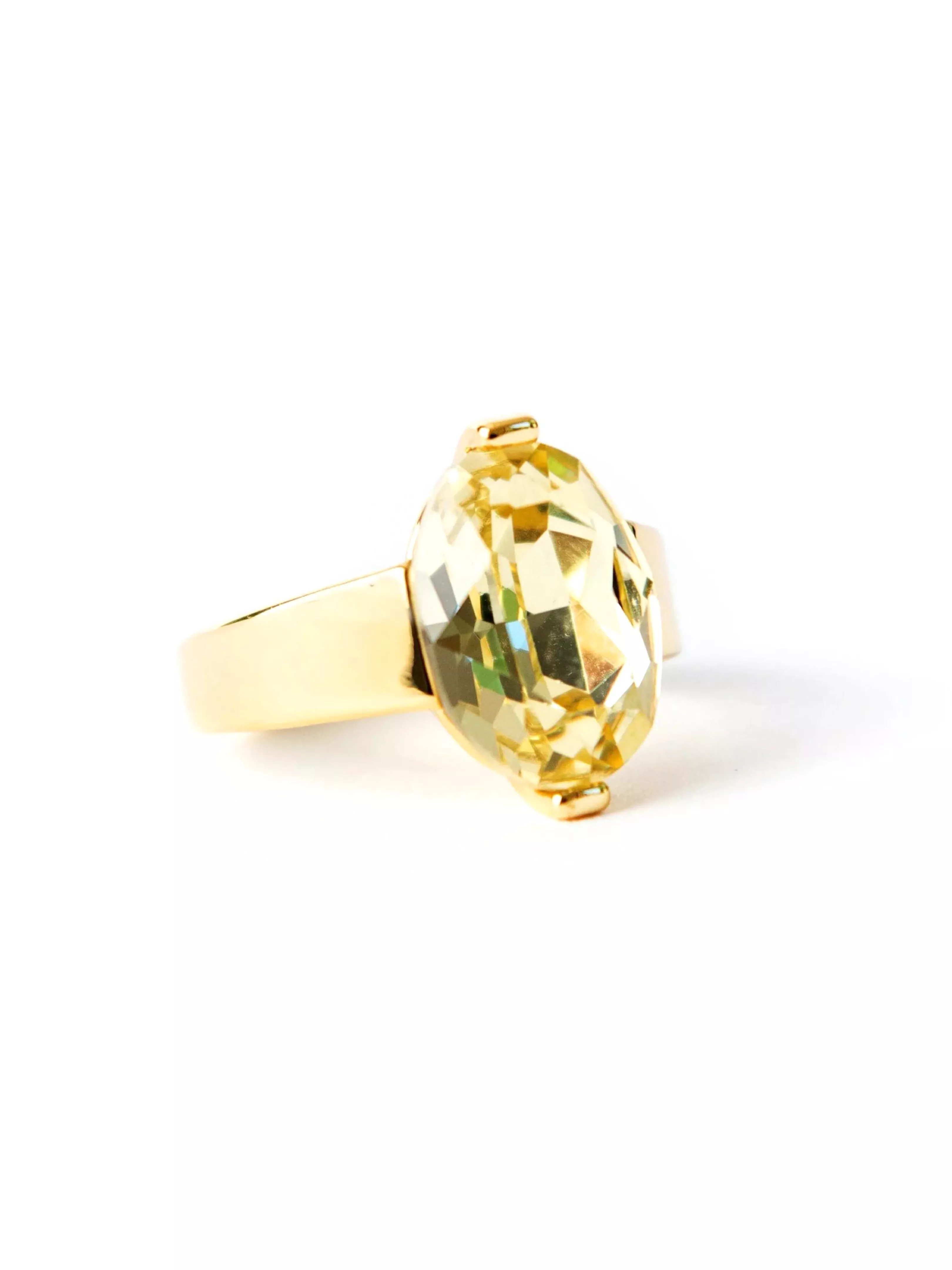 Yellow Oval Stone Gold Ring